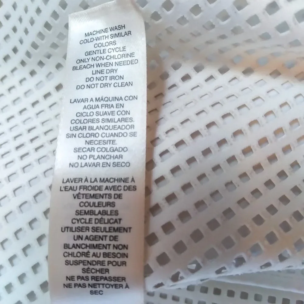 Chico's White Laser Cut Moto Jacket Blazer Size 12 Asymmetrical Geometric design - Picture 13 of 16